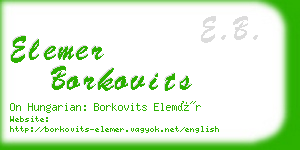 elemer borkovits business card